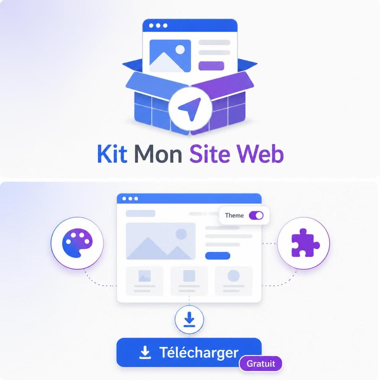 Illustration du kit Mon Site Web : page web, thème personnalisable, téléchargement gratuit